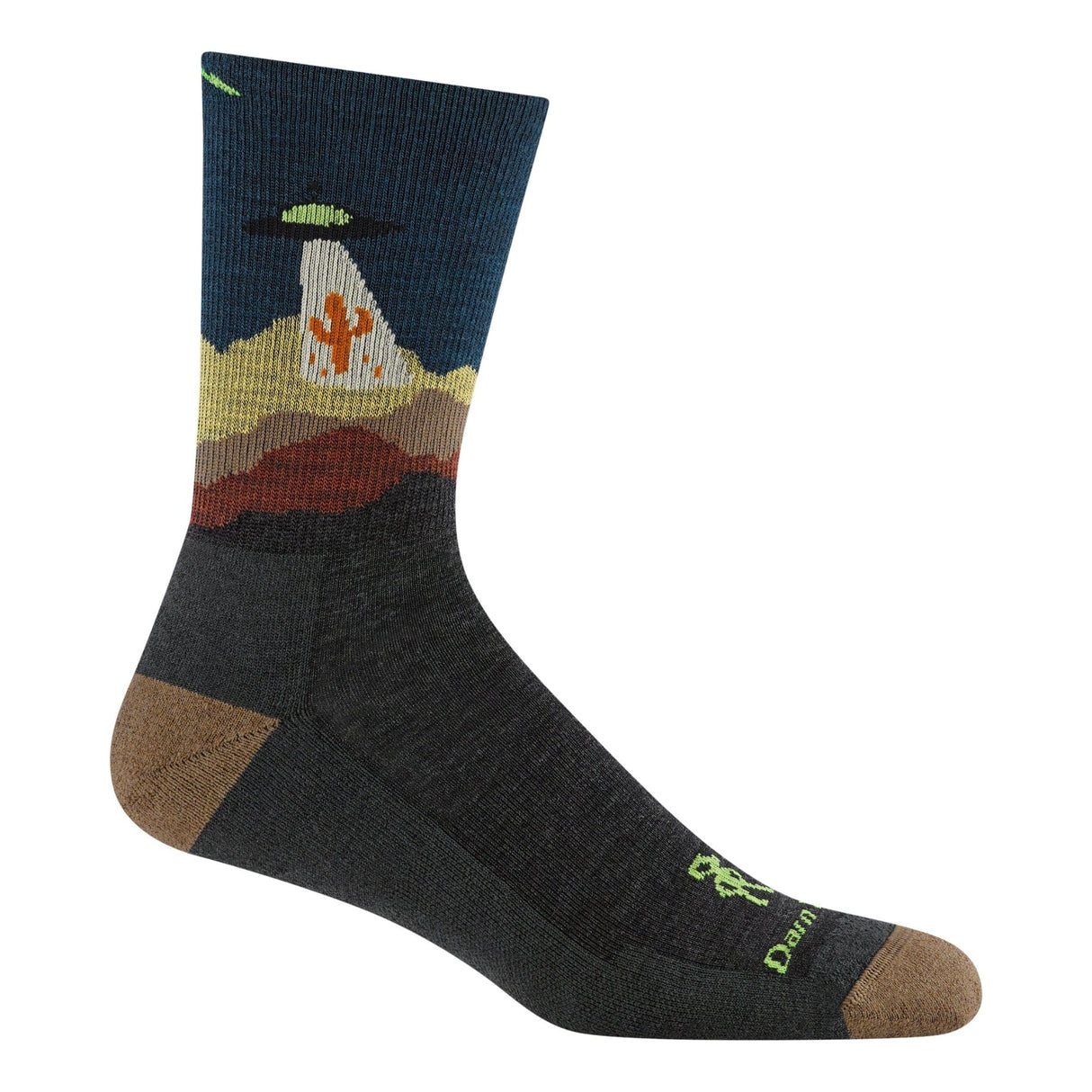Darn Tough Mens Spaced Out Micro Crew Lightweight with Cushion Hiking Socks  -  Medium / Charcoal