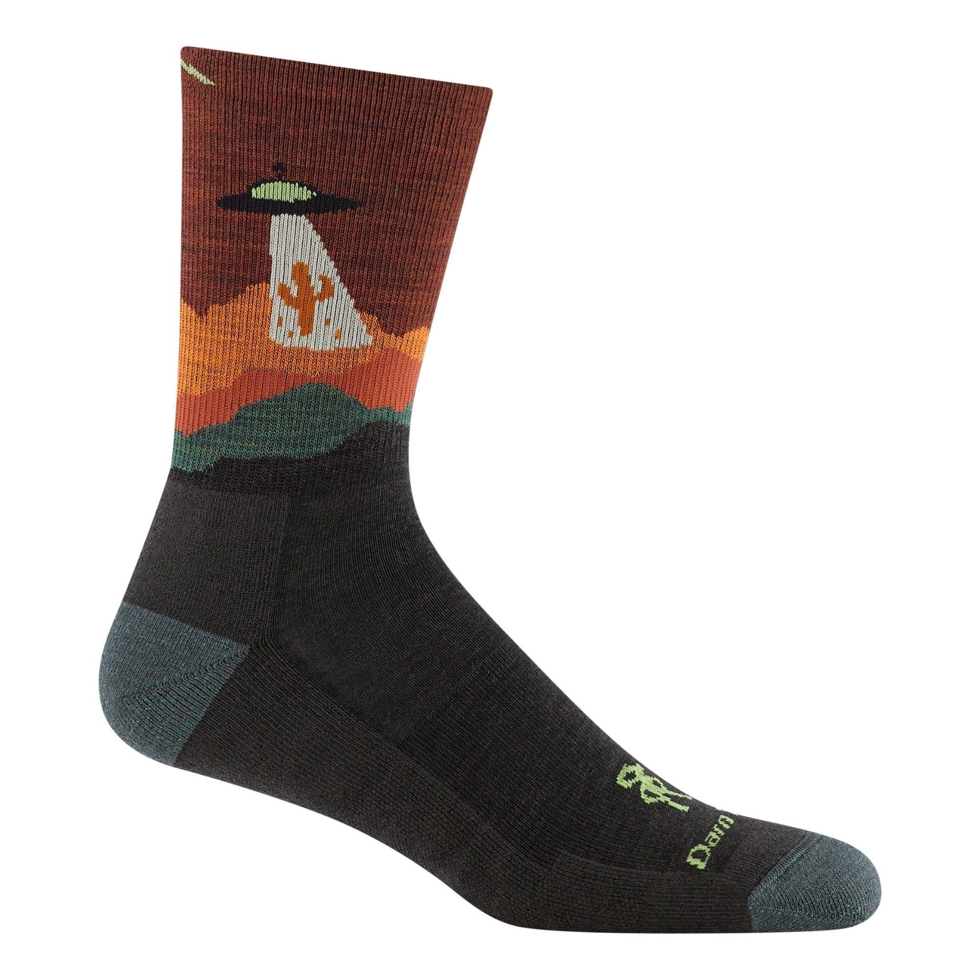 Darn Tough Mens Spaced Out Micro Crew Lightweight with Cushion Hiking Socks  -  Medium / Walnut