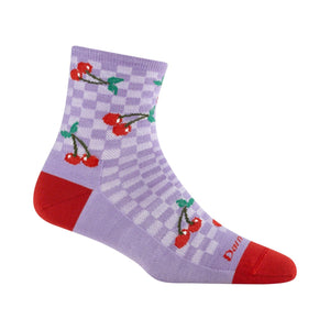 Darn Tough Womens Fruit Stand Shorty Lightweight Lifestyle Socks  -  Small / Cherry Lavender