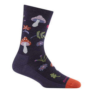 Darn Tough Womens Shroom Bloom Crew Lightweight Lifestyle Socks  -  Small / Blackberry