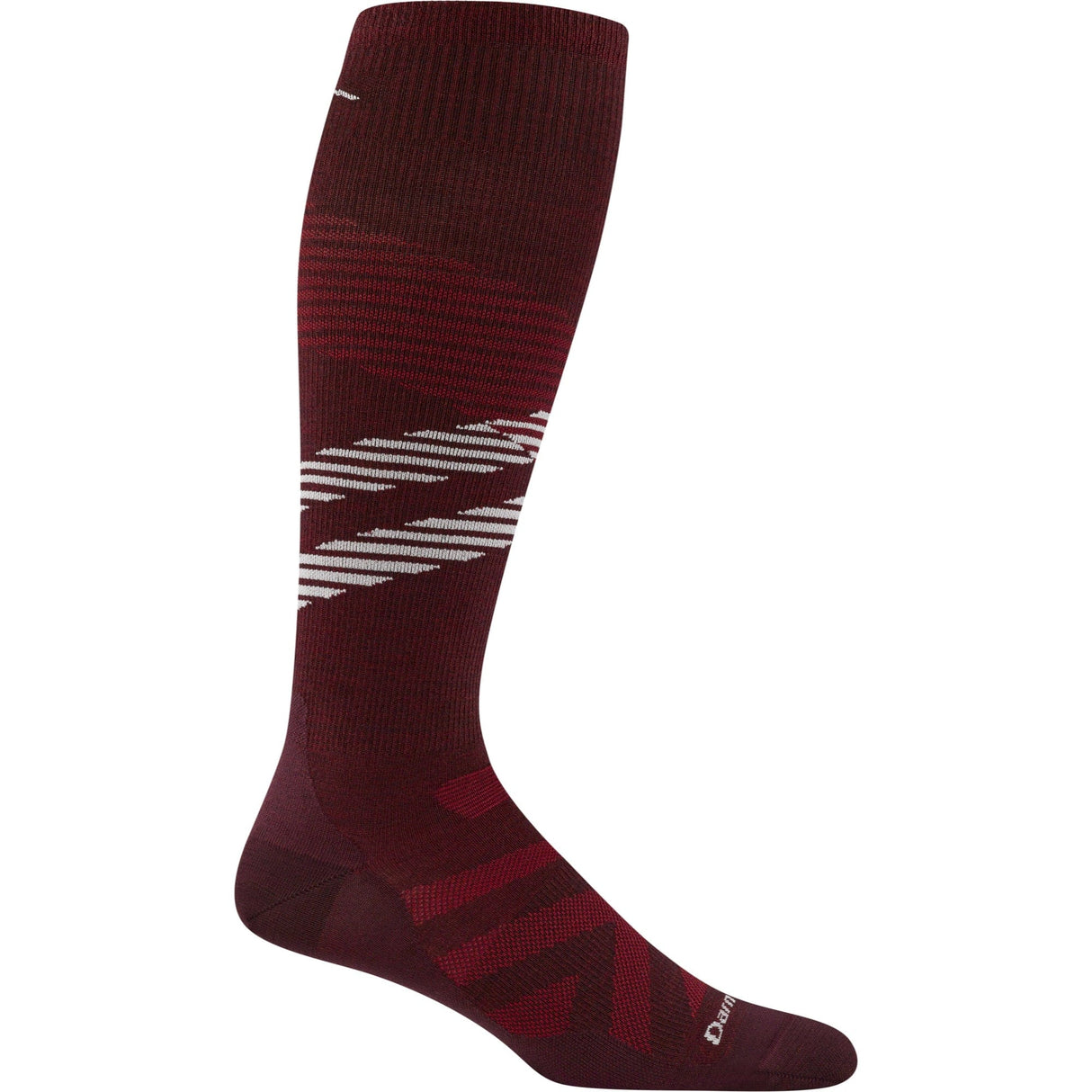 Darn Tough Mens Pennant RFL Over-the-Calf Ultra-Lightweight Ski & Snowboard Socks  -  Medium / Burgundy