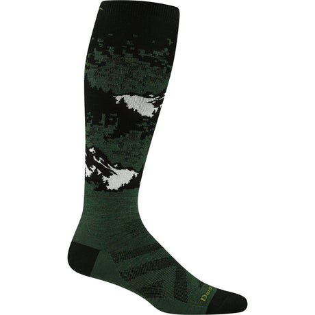 Darn Tough Mens Cold Smoke Over-the-Calf Lightweight Ski & Snowboard Socks  -  Medium / Moss