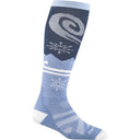 Darn Tough Womens Swirlwind Over-the-Calf Lightweight Ski & Snowboard Socks  -  Small / Midnight