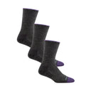Darn Tough Womens Solid Basic Crew Lightweight Lifestyle 3-Pack Socks