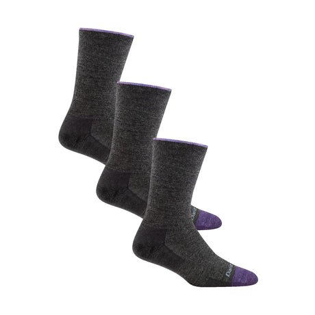 Darn Tough Womens Solid Basic Crew Lightweight Lifestyle 3-Pack Socks
