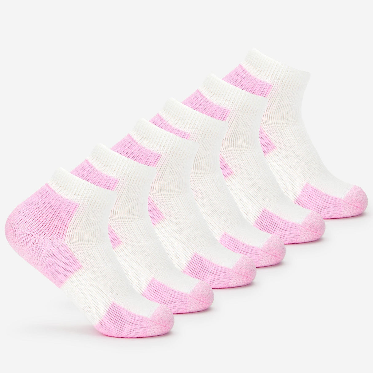 Thorlo Womens Distance Walking Maximum Cushion Ankle Socks  -  Small / Pink / 6-Pair Pack
