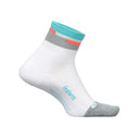 Feetures Elite Light Cushion Quarter Socks  -  Small / Aquatic White
