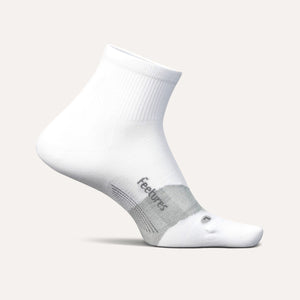 Feetures Elite Ultra Light Quarter Socks  -  Small / White