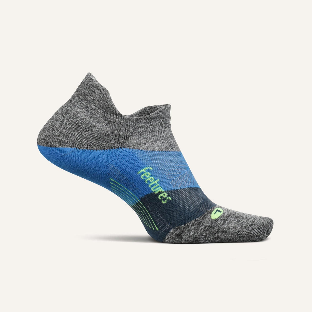 Feetures Elite Light Cushion No Show Tab Socks  -  Small / Gravity Gray