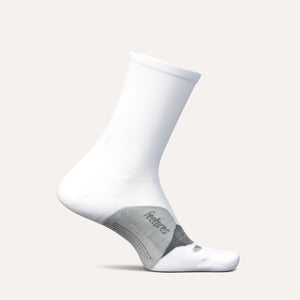 Feetures Elite Light Cushion Mini Crew Socks  -  Large / White