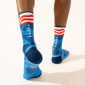 Feetures Elite Light Cushion Mini Crew Limited Edition USA Socks  - 