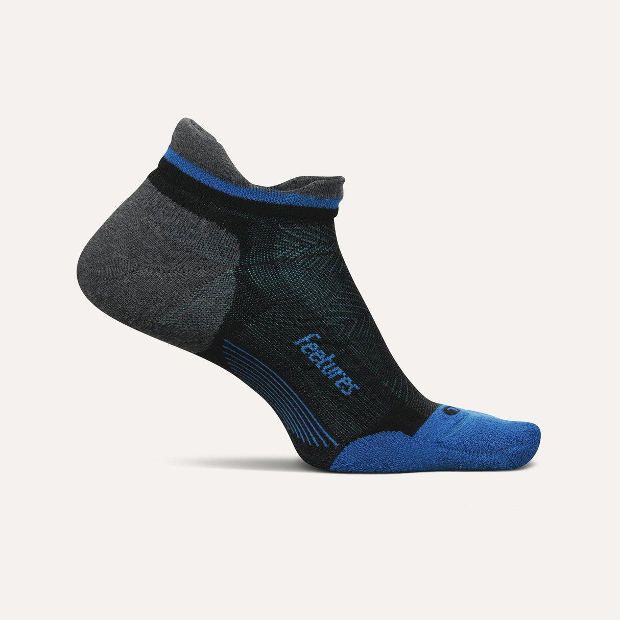 Feetures Elite Max Cushion No Show Tab Socks  -  Small / Tech Blue