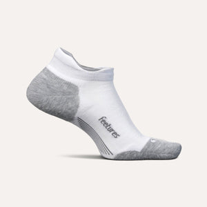 Feetures Elite Max Cushion No Show Tab Socks  -  Small / White