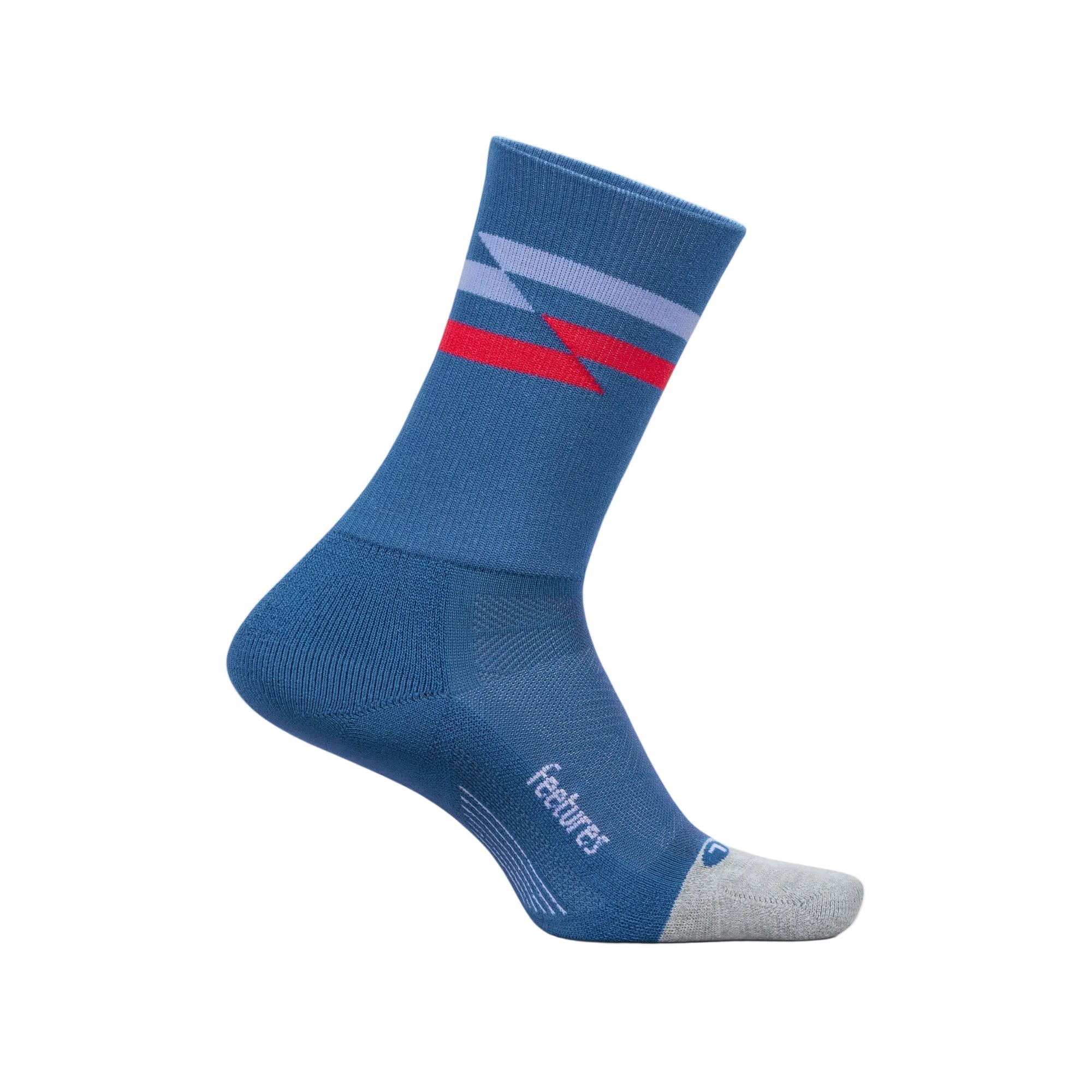 Feetures Elite Light Cushion Mini Crew Socks  -  Small / Blue Track