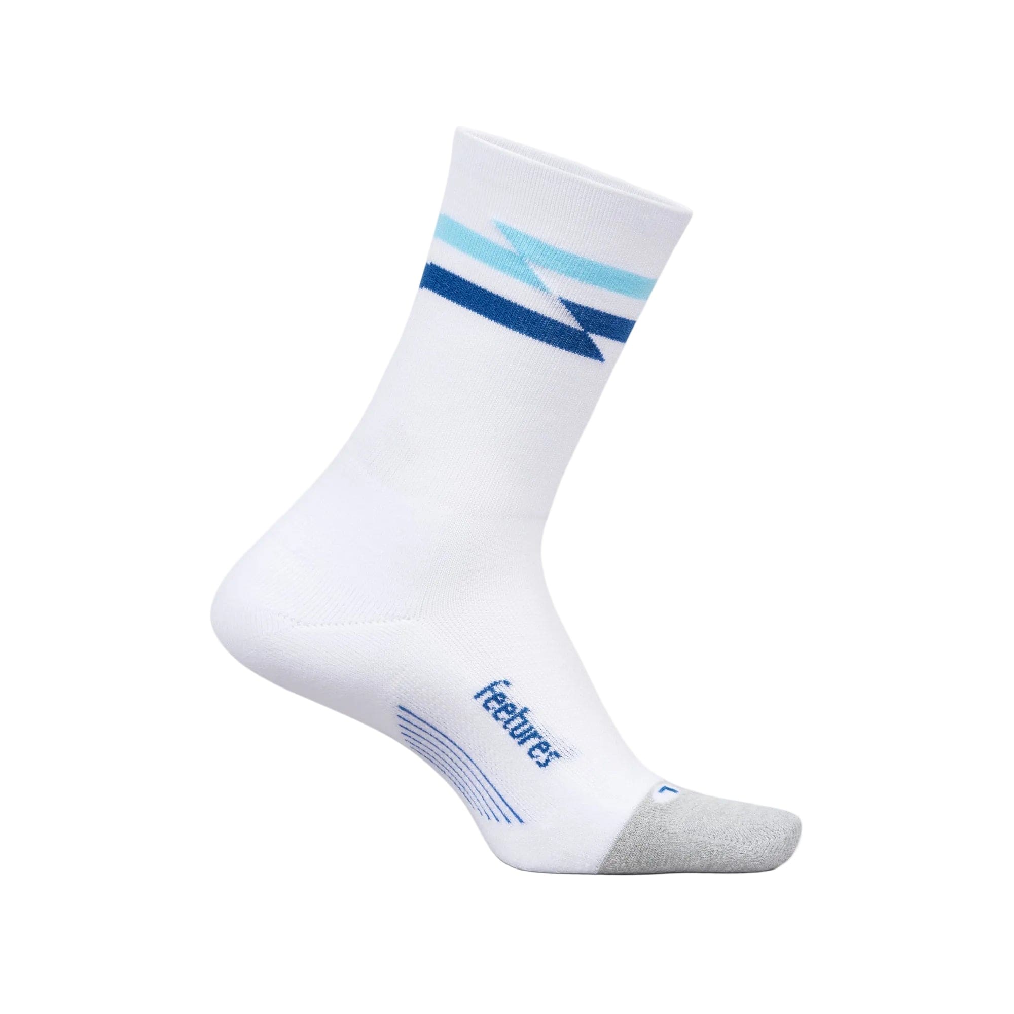 Feetures Elite Light Cushion Mini Crew Socks  -  Small / White Track