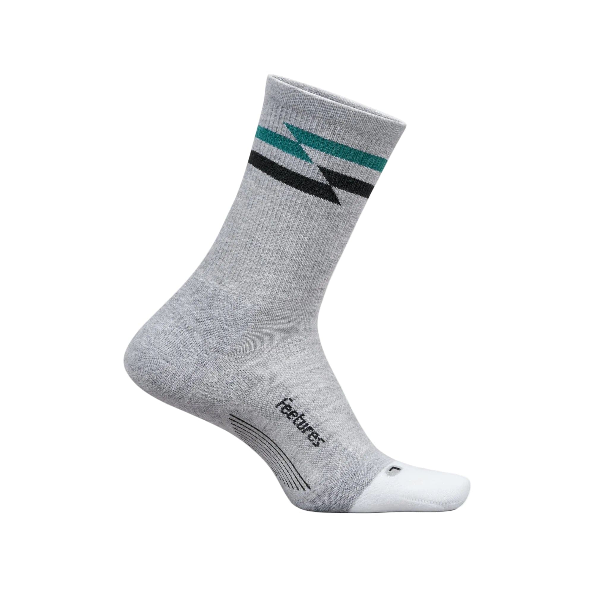 Feetures Elite Trail Max Cushion Mini Crew Socks  -  Small / Gray Track