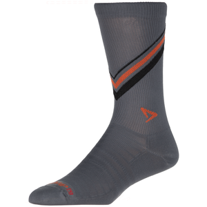 Drymax Extra Protection Hyper Thin Running Crew Socks  -  Small / Anthracite/Black & Orange Stripes