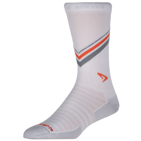 Drymax Extra Protection Hyper Thin Running Crew Socks  -  Small / White/Gray & Orange Stripes