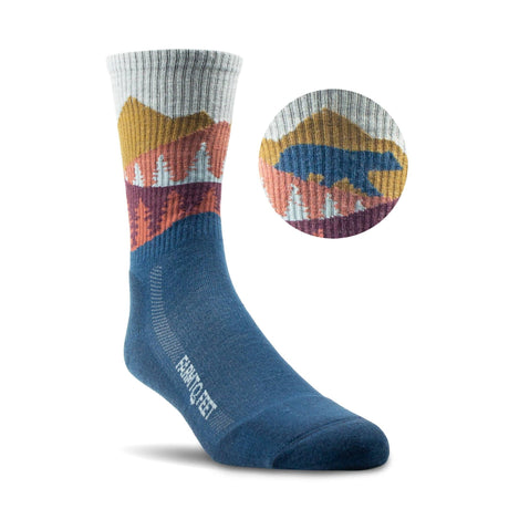 Farm to Feet Burbank Light Cushion 3/4 Crew Socks  -  Small / Denim Blue