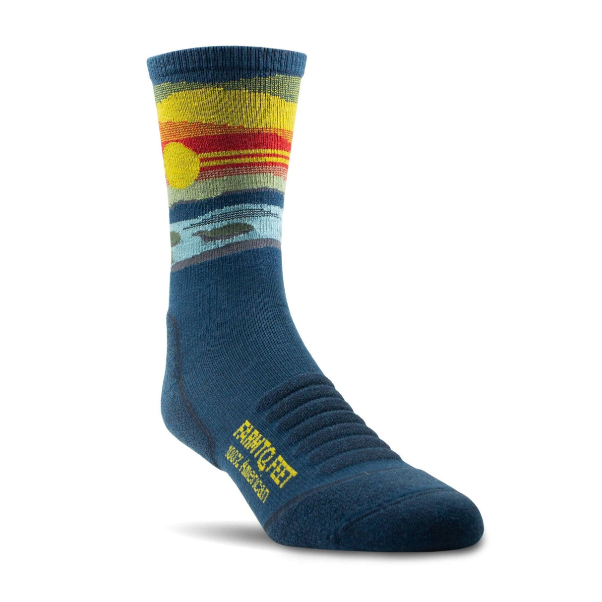 Farm to Feet Cadillac Mountain Light Cushion 3/4 Crew Socks  -  Small / Denim Blue