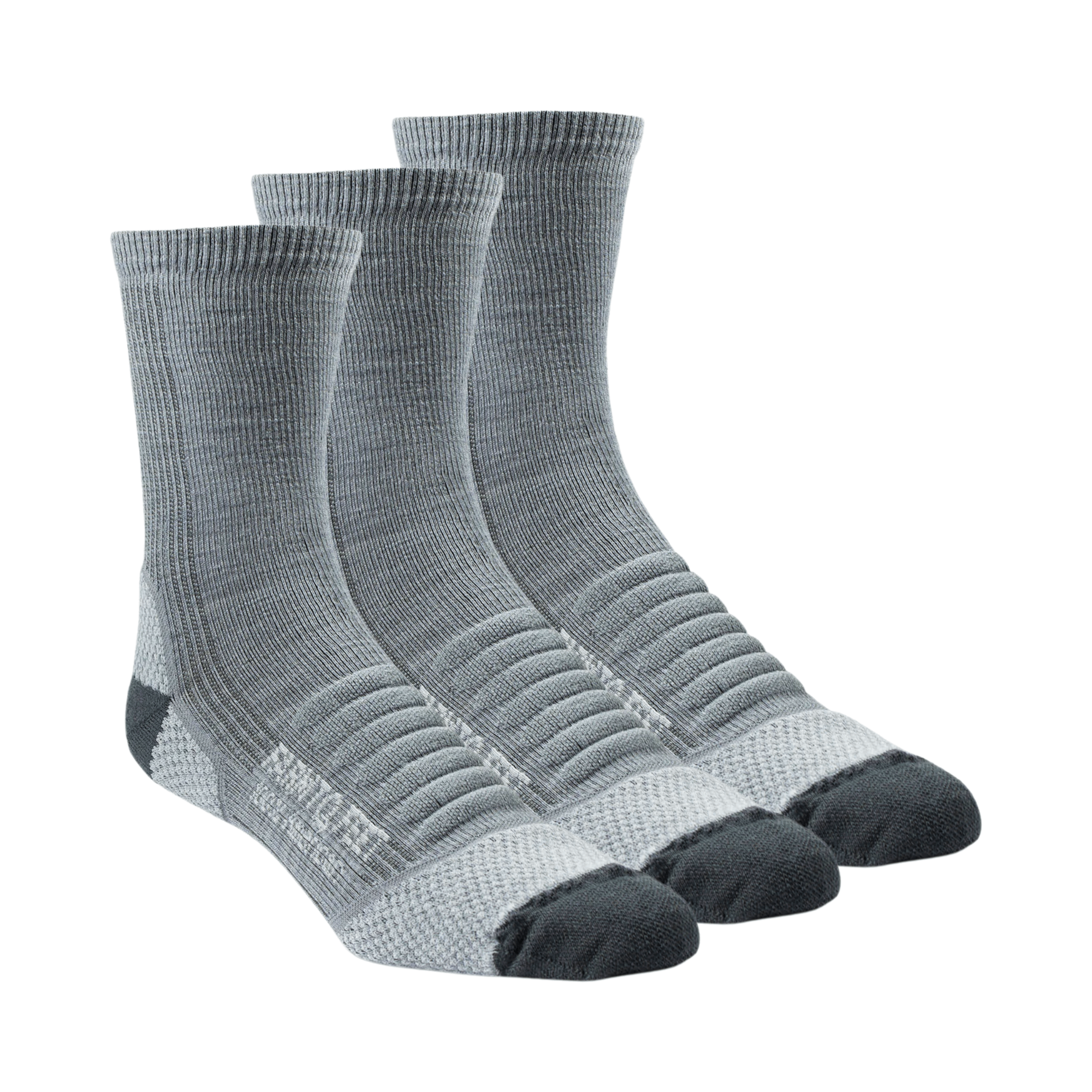 Farm to Feet Damascus Light Cushion 3/4 Crew Hiking 3-Pack Socks  -  Medium / Charcoal
