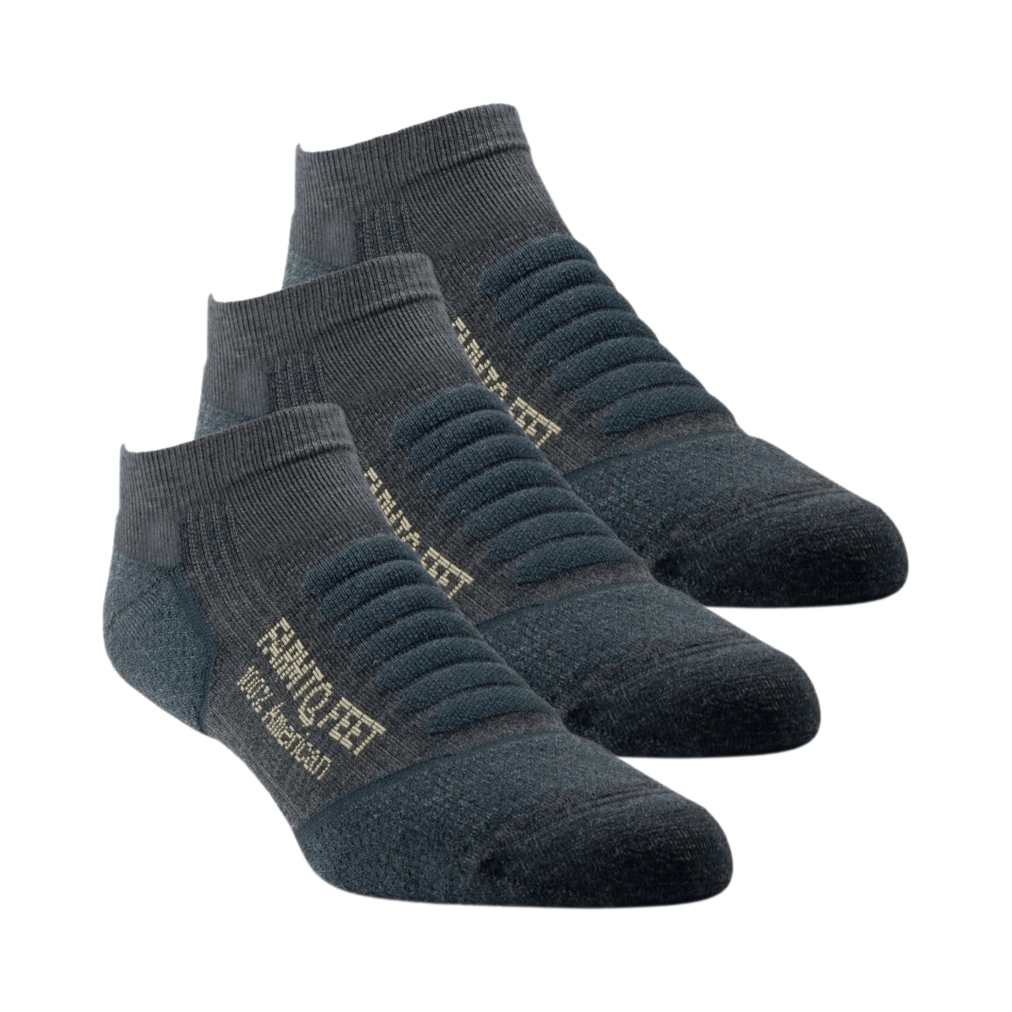 Farm to Feet Damascus Light Cushion No-Show Tab Hiking 3-Pack Socks  -  Small / Shadow