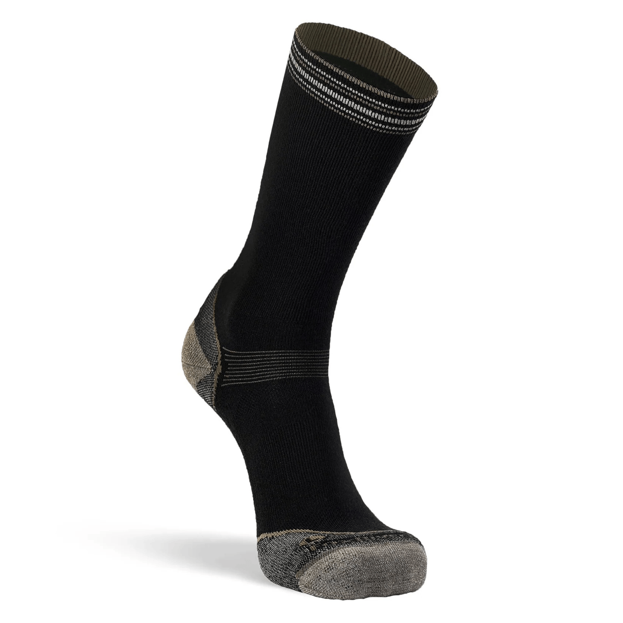 Fox River Stripe Medium Weight Crew Hiking Socks  -  Medium / Black