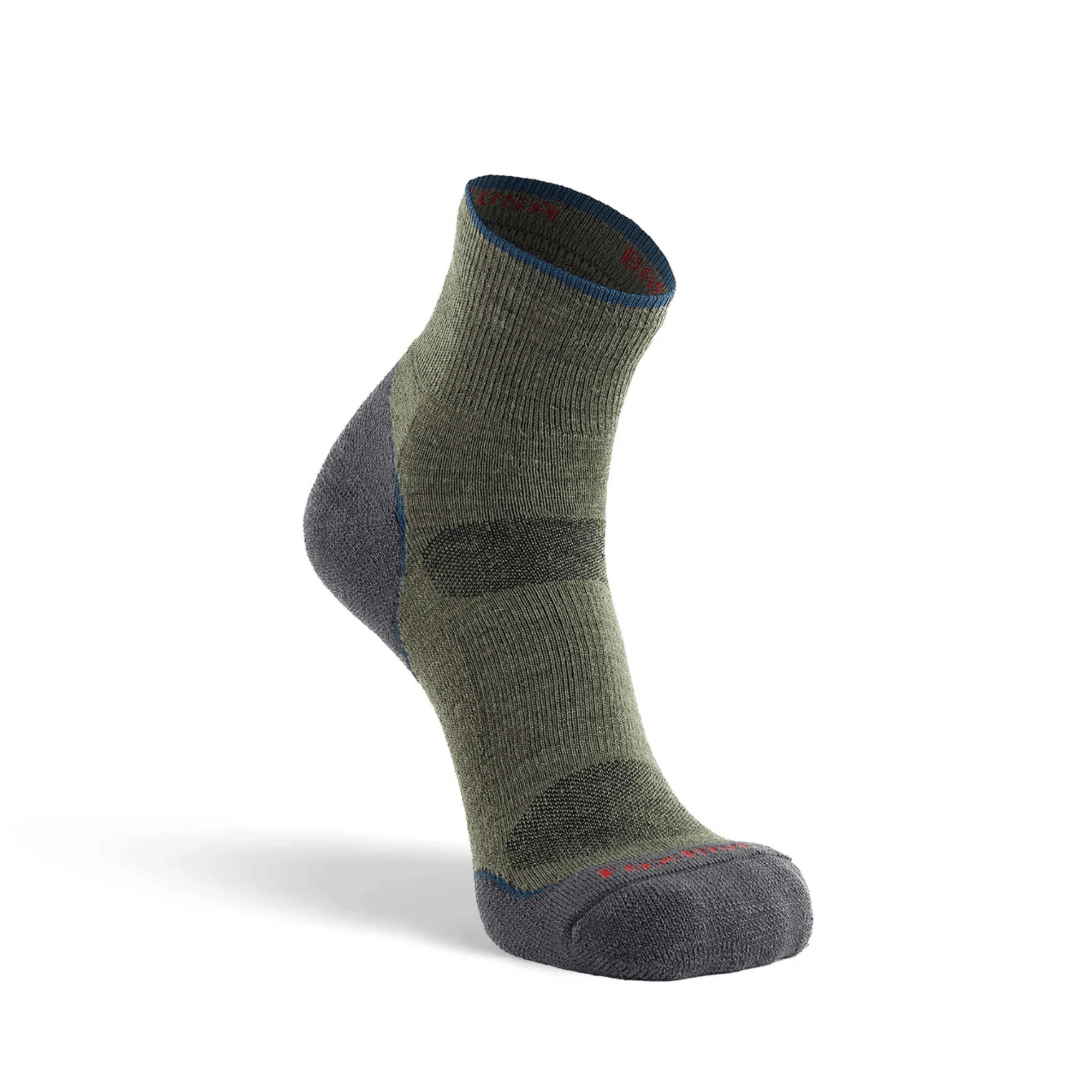 Fox River Basecamp 2.0 Lightweight Quarter Crew Socks  -  Medium / Olive/Charcoal