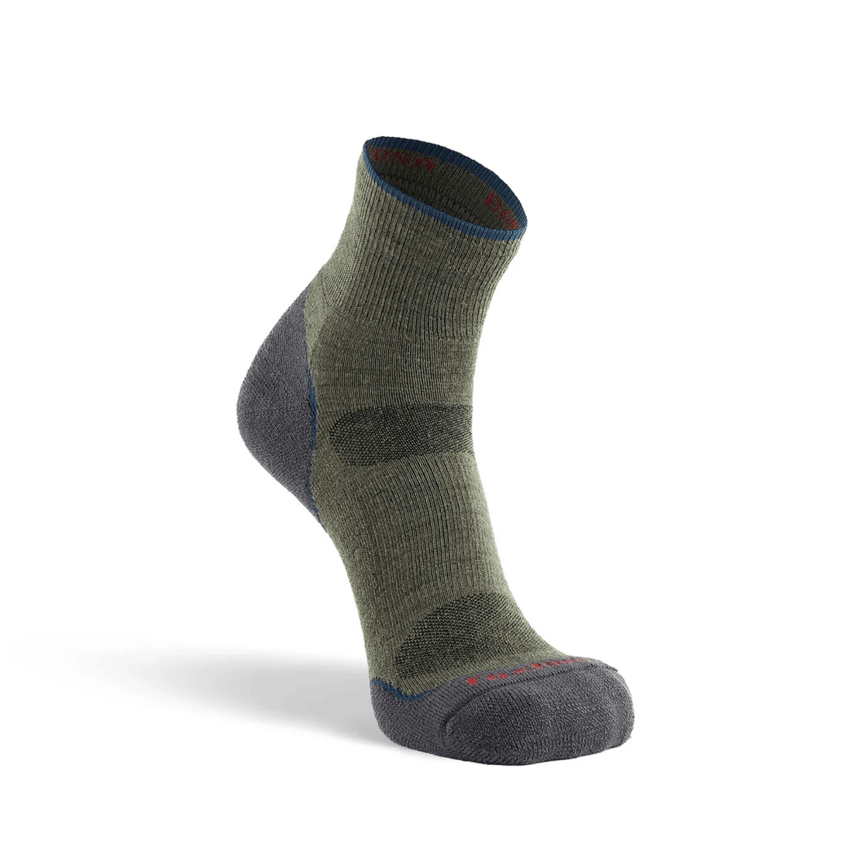 Fox River Basecamp 2.0 Lightweight Quarter Crew Socks  -  Medium / Olive/Charcoal
