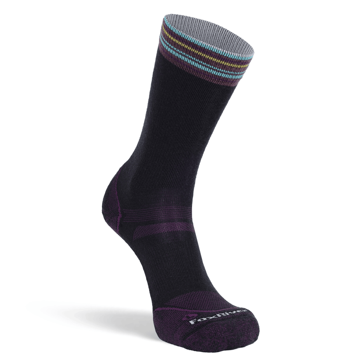 Fox River Womens Stripe Medium Weight Crew Hiking Socks  -  Small / Black