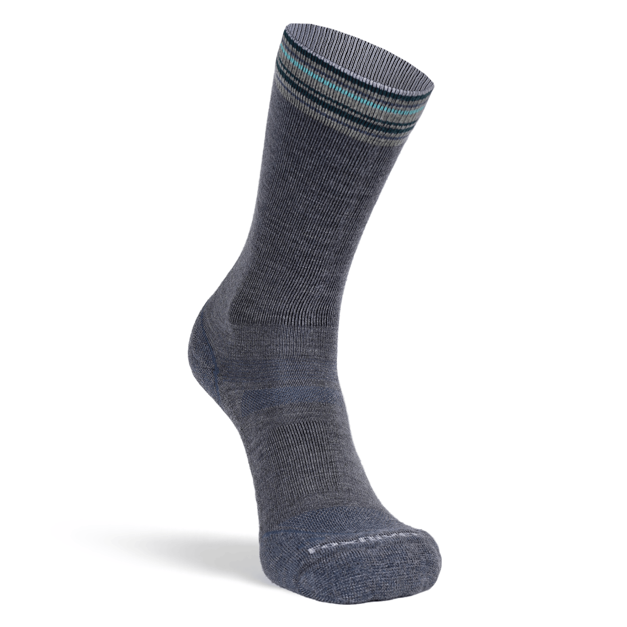 Fox River Womens Stripe Medium Weight Crew Hiking Socks  -  Medium / Grey
