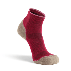 Fox River Womens Basecamp 2.0 Lightweight Quarter Crew Socks  -  Medium / Burgundy/Beige