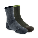 Fox River Kids Base Camp 2.0 Lightweight Crew Hiking 2-Pack Socks  -  X-Small / Grey/Green