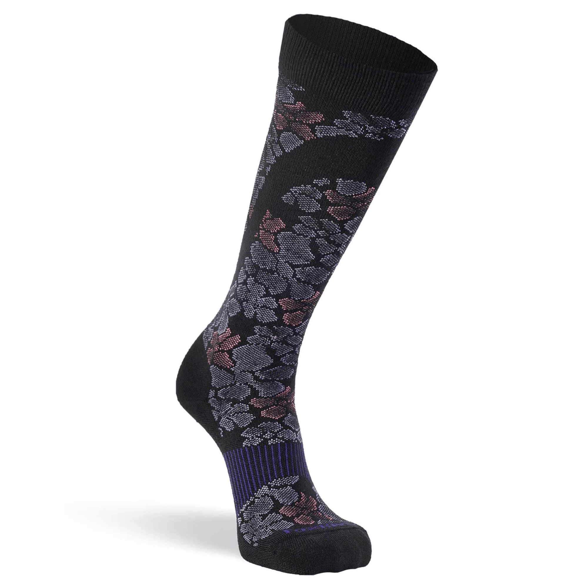 Fox River Womens Flower Power Ultra-Lightweight OTC Ski and Snowboard Socks  -  Small / Lavender
