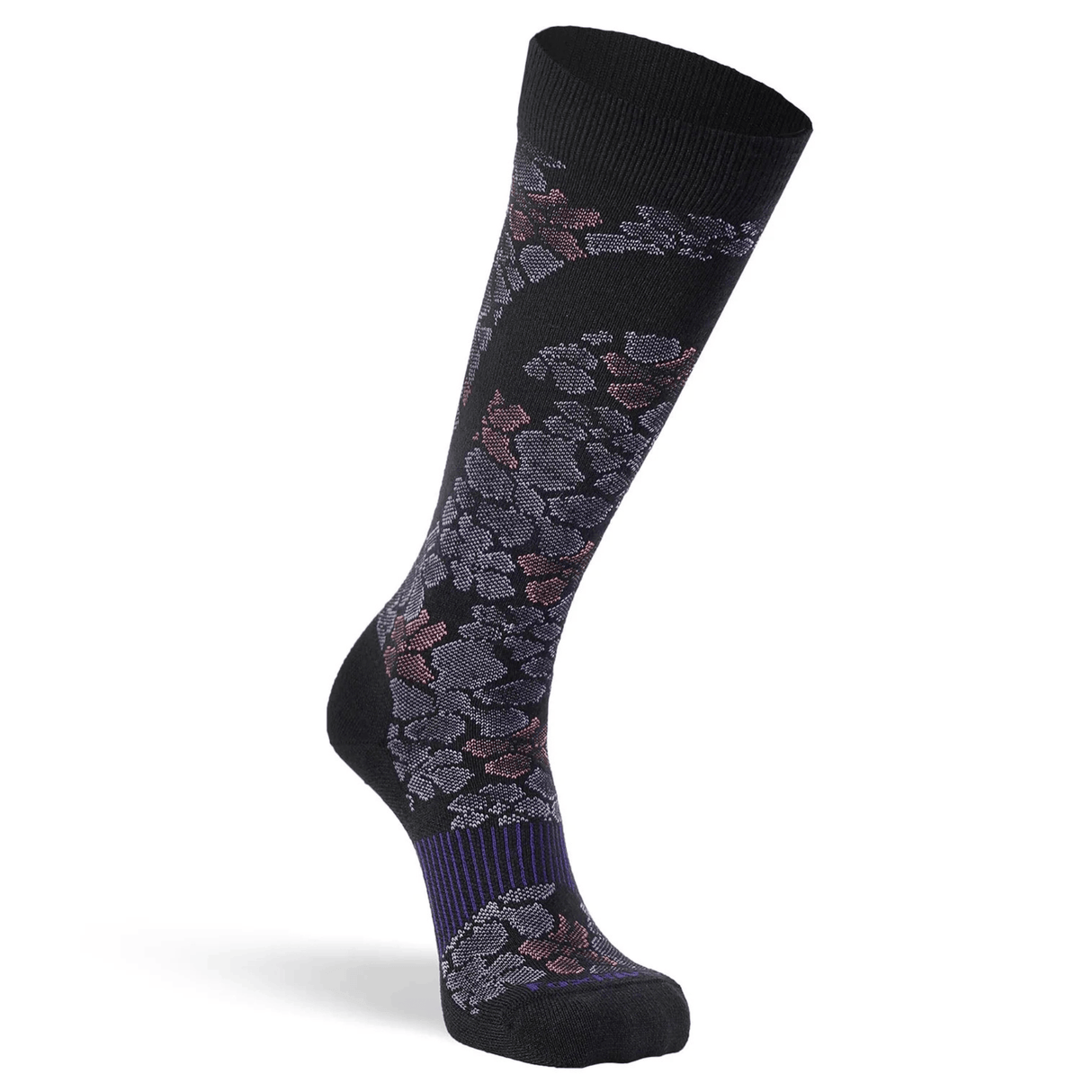 Fox River Womens Flower Power Ultra-Lightweight OTC Ski and Snowboard Socks  -  Small / Lavender