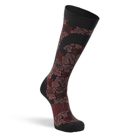 Fox River Womens Flower Power Ultra-Lightweight OTC Ski and Snowboard Socks  -  Medium / Clay