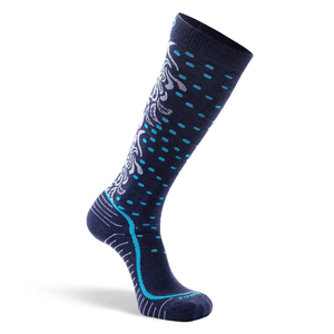 Fox River Womens Falling Leaf Lightweight OTC Ski and Snowboard Socks  -  Medium / Navy