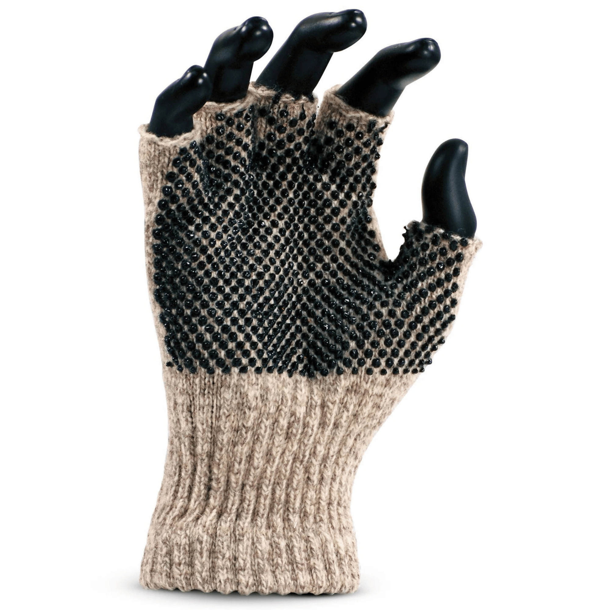 Fox River Handwear Gripper Medium Weight Fingerless Gloves  -  Small / Brown Tweed