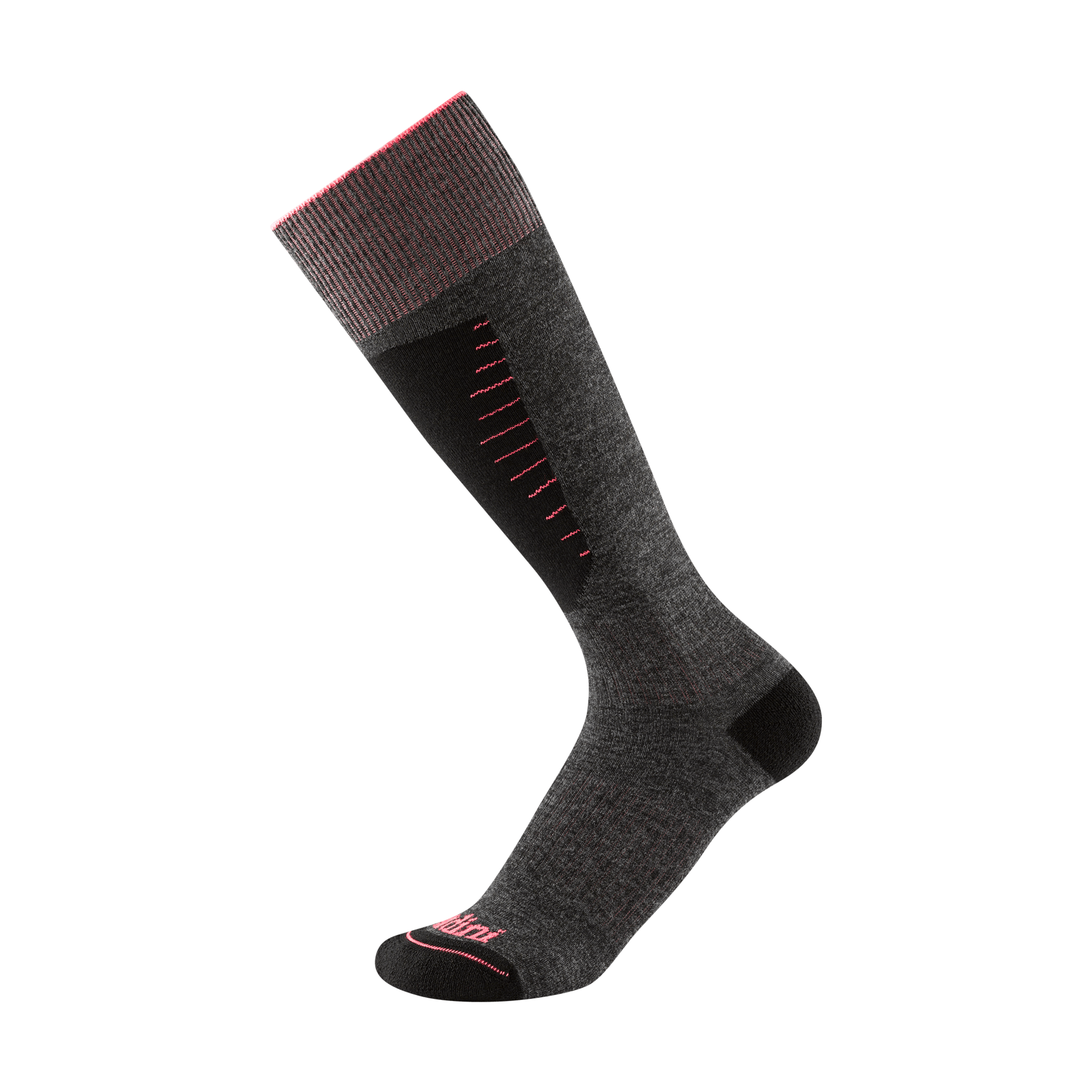 Gordini Womens Burke Over-the-Calf Ski Socks  -  Small / Charcoal Pink