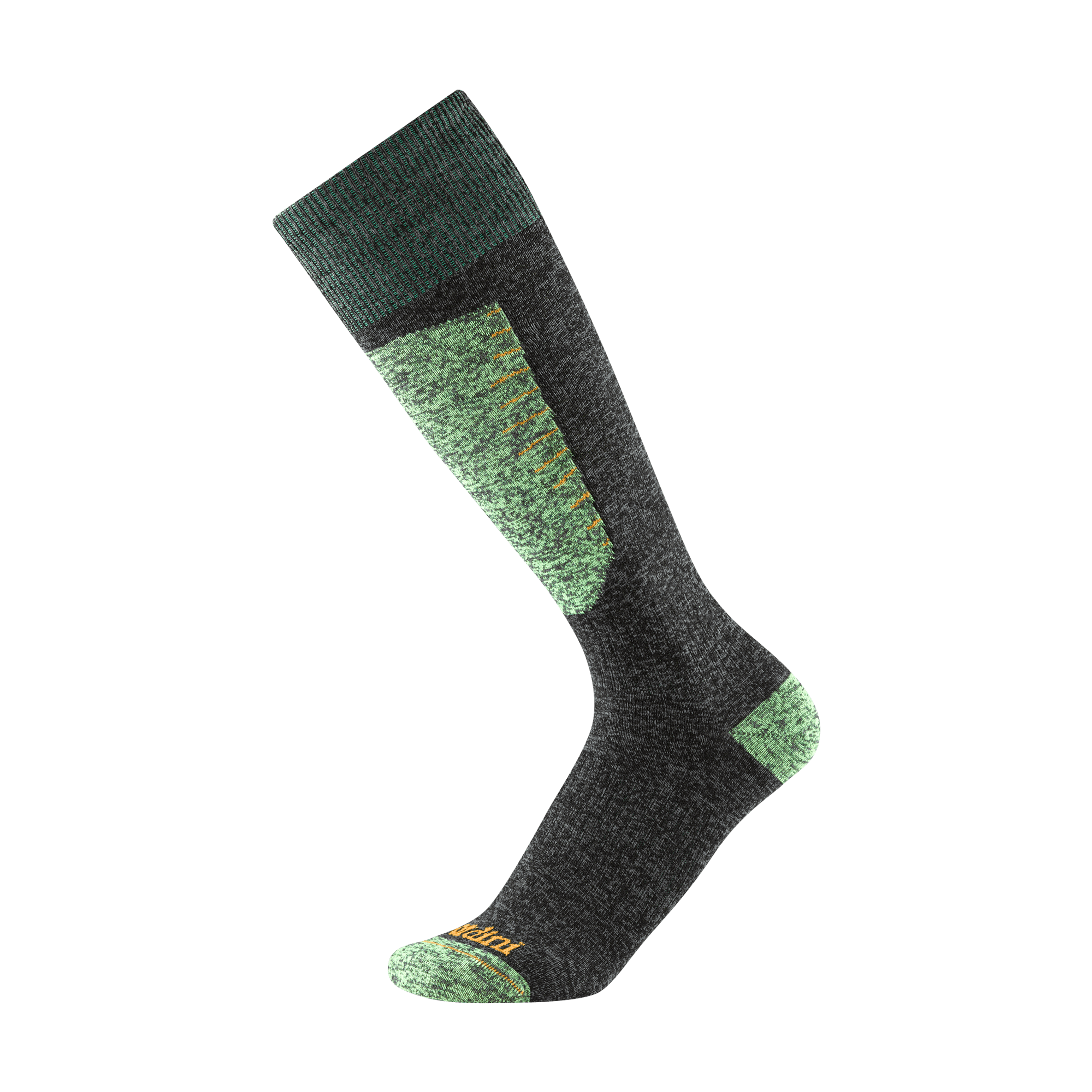 Gordini Mens Burke Over-the-Calf Ski Socks  -  Medium / Dark Gray Lime