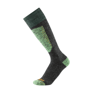 Gordini Mens Ripton Ultralight Over-The-Calf Ski Socks  -  Medium / Dark Gray Lime