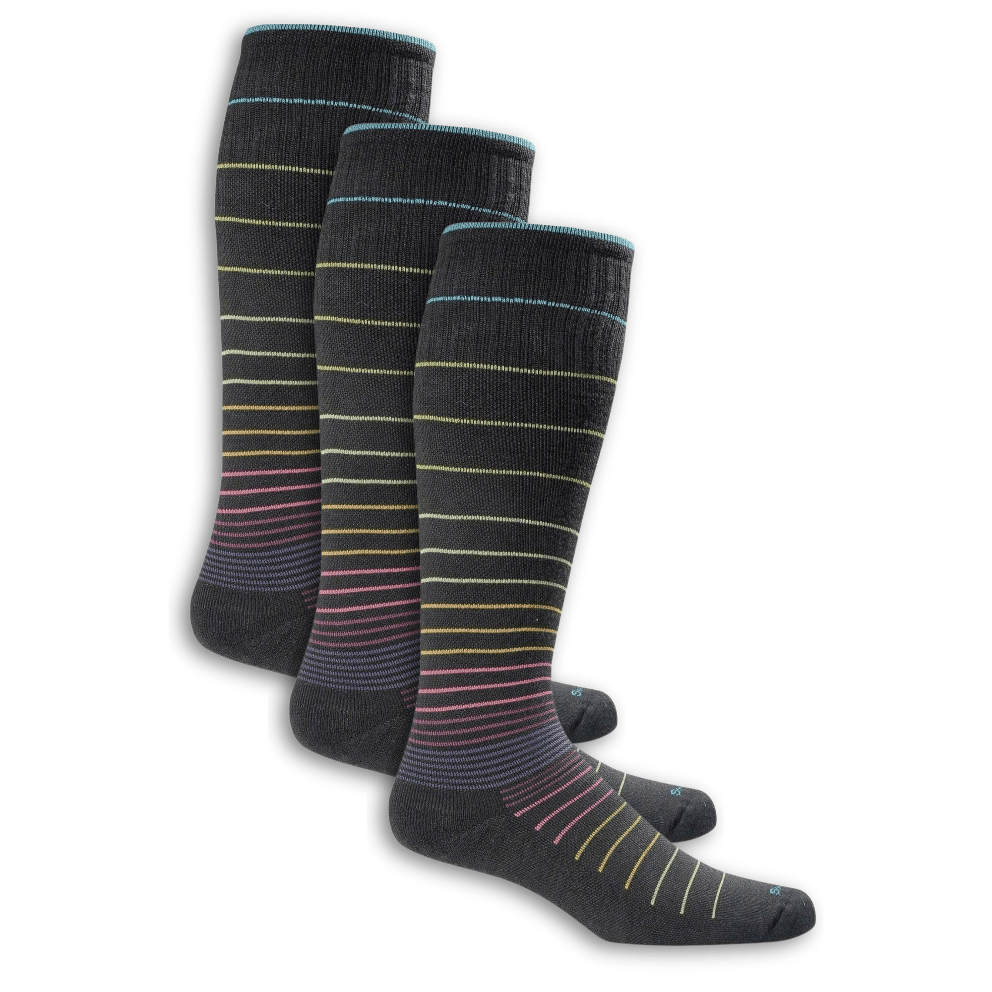 Sockwell Womens Circulator Moderate Compression 3-Pack Socks  -  Small/Medium / Black Multi