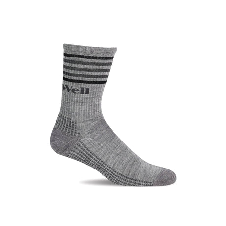 Sockwell Mens Run Club Moderate Compression Crew Socks  -  Medium/Large / Light Grey