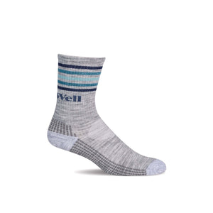 Sockwell Womens Run Club Moderate Compression Crew Socks  -  Medium/Large / Light Grey