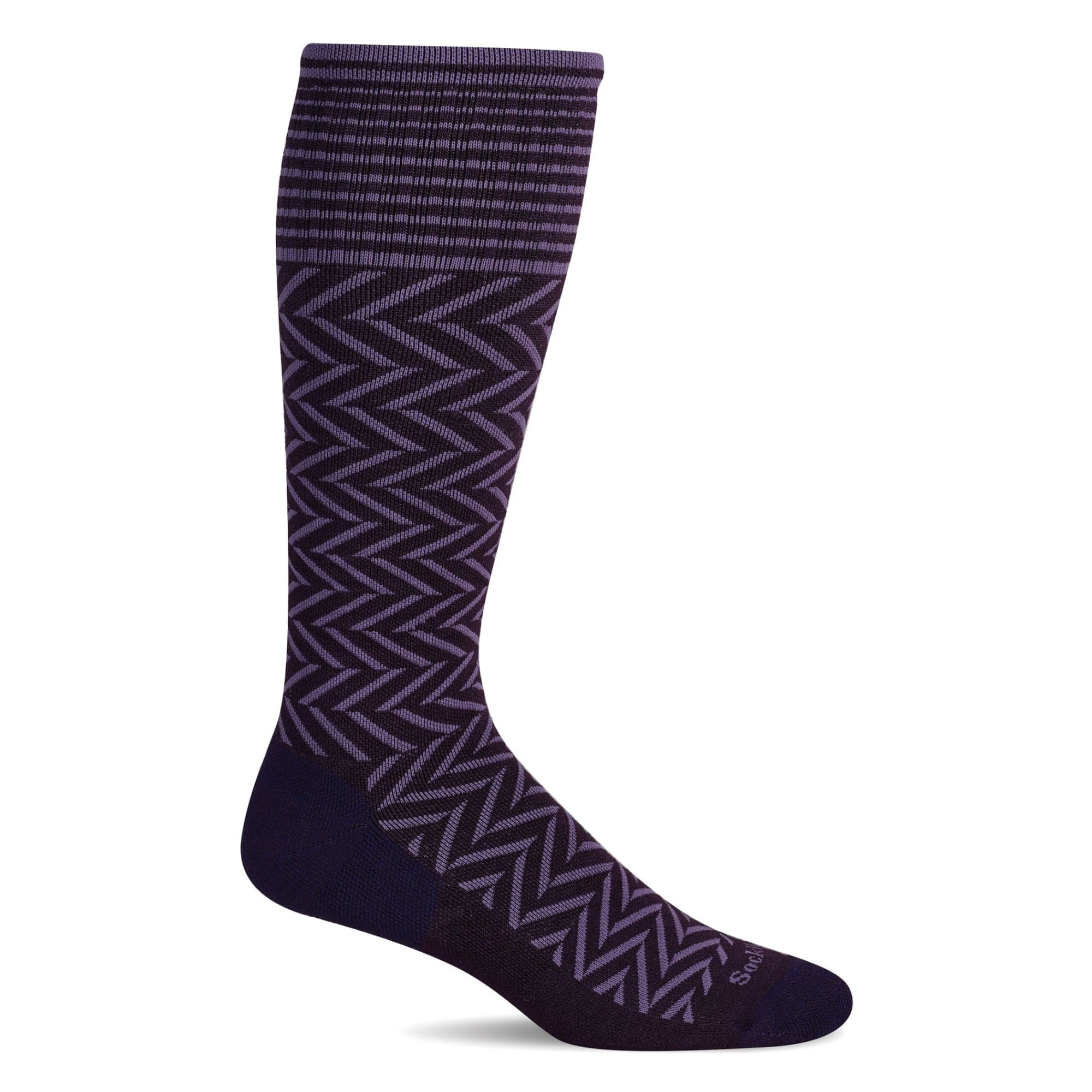 Sockwell Womens Chevron Moderate Compression Socks  -  Small/Medium / Blackberry