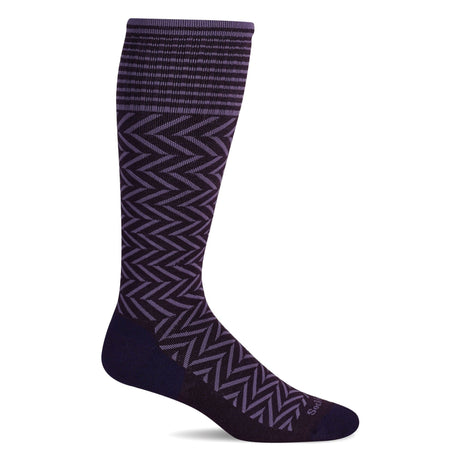 Sockwell Womens Chevron Moderate Compression Socks  -  Small/Medium / Blackberry