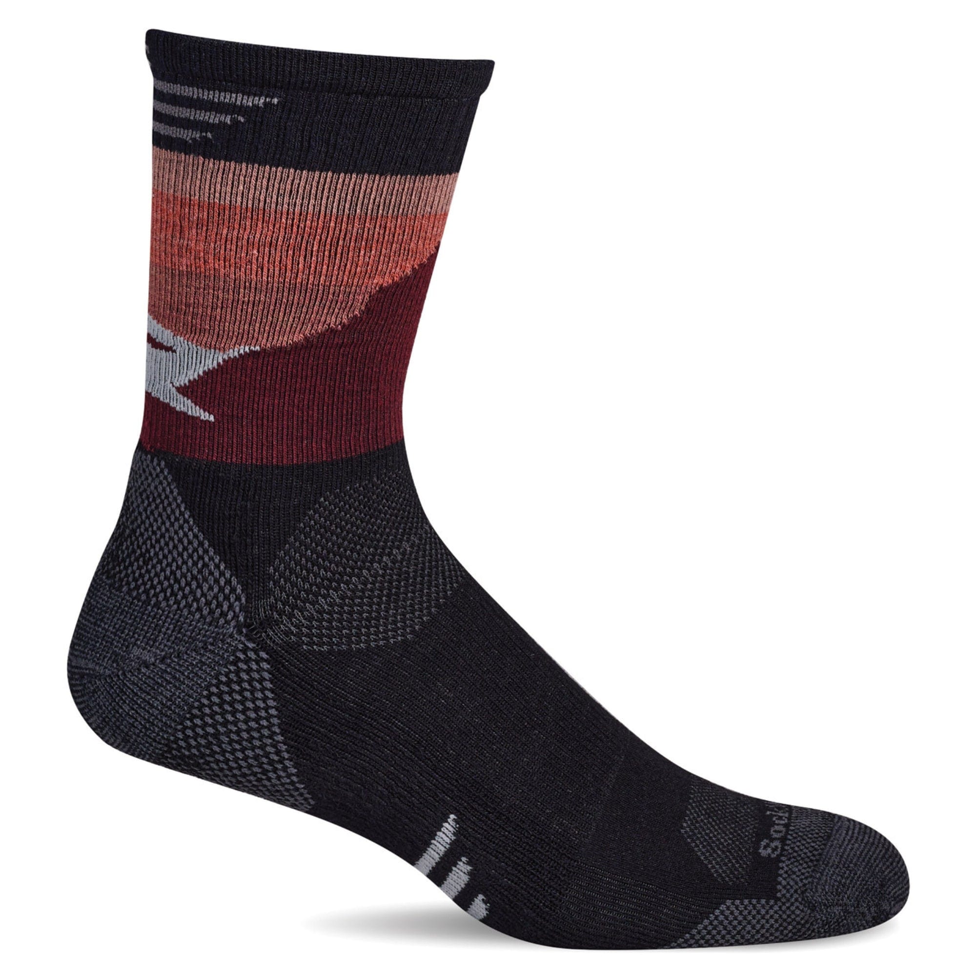Sockwell Mens Modern Mountain Moderate Compression Crew Socks  -  Medium/Large / Black
