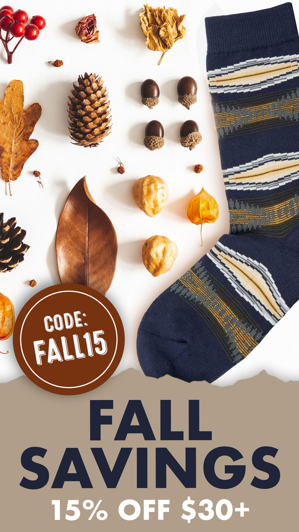 Fall Savings 15% Off $30+ with code FALL15