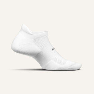 Feetures High Performance Ultra Light No Show Tab Socks  -  Small / White