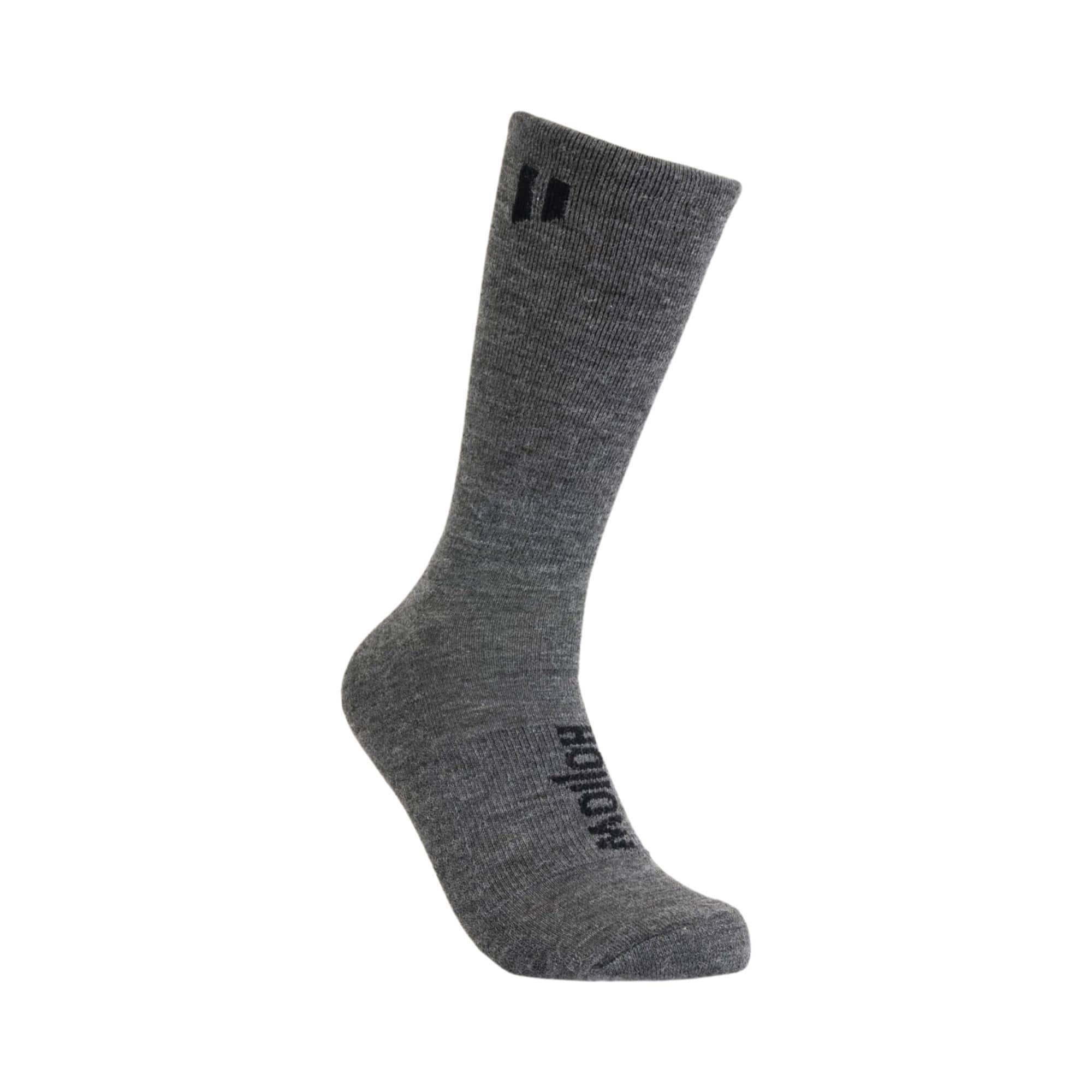 Hollow Alpaca Medium Weight Crew Socks  -  Medium / Grey